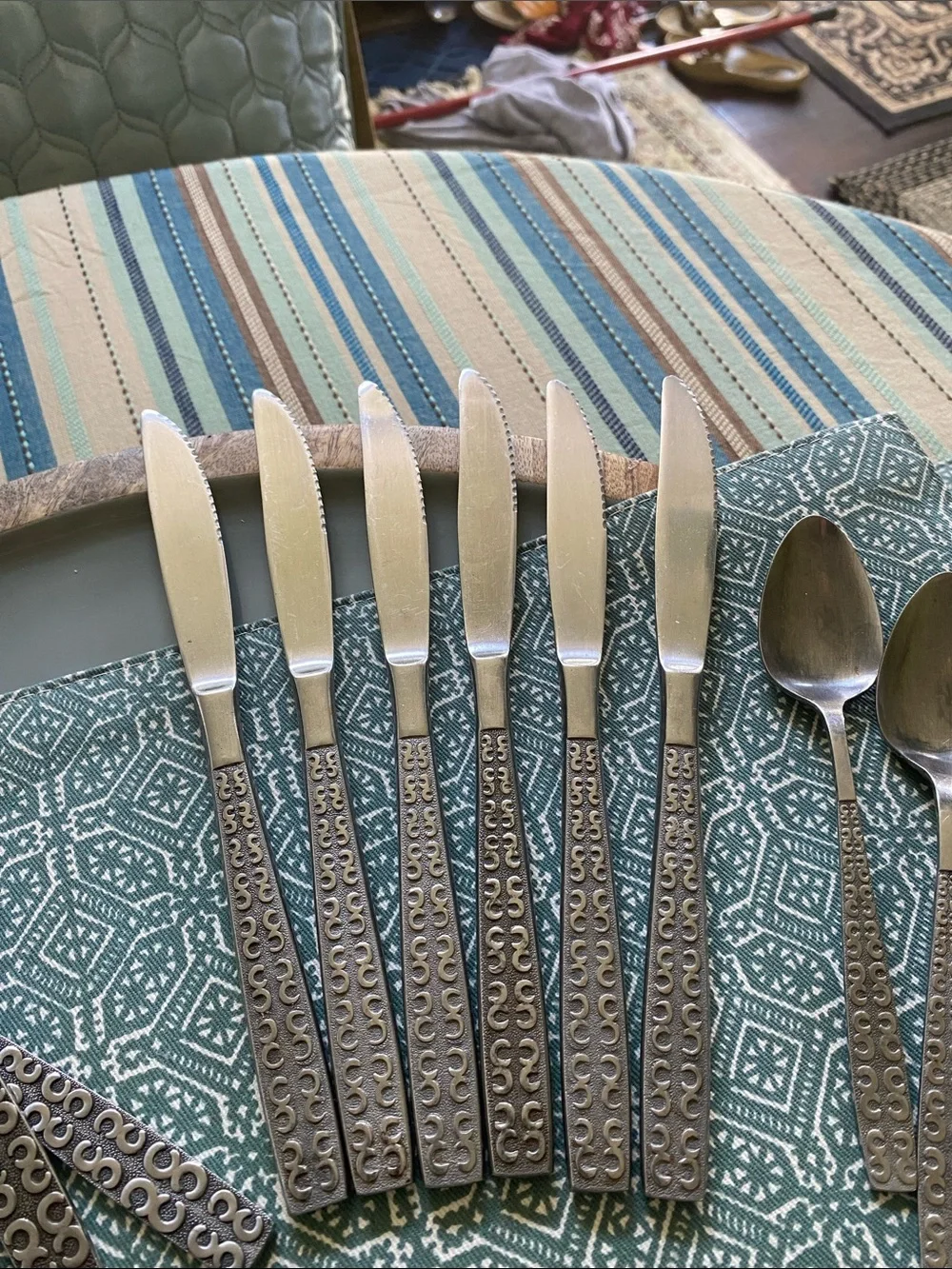 Vintage Setting For 6=Mid Century SCC Japan Stainless Steel Flatware